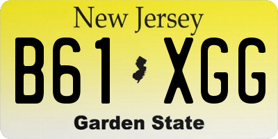 NJ license plate B61XGG