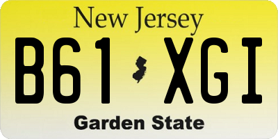 NJ license plate B61XGI
