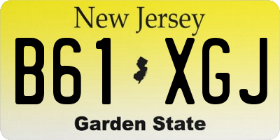 NJ license plate B61XGJ