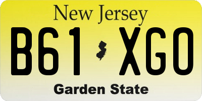NJ license plate B61XGO
