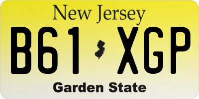 NJ license plate B61XGP