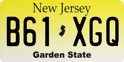 NJ license plate B61XGQ