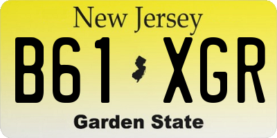 NJ license plate B61XGR