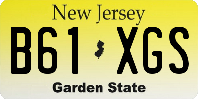 NJ license plate B61XGS