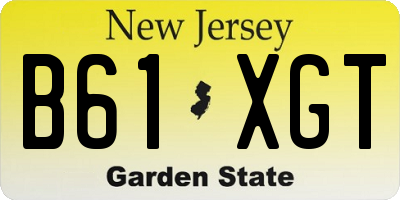 NJ license plate B61XGT
