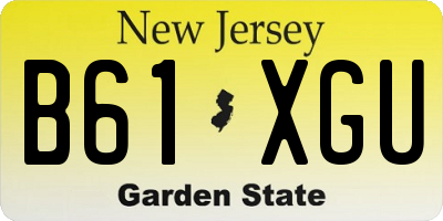 NJ license plate B61XGU