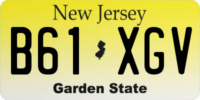 NJ license plate B61XGV