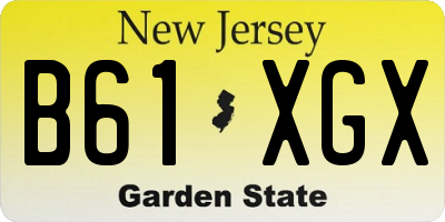 NJ license plate B61XGX