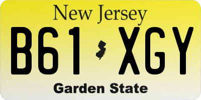NJ license plate B61XGY