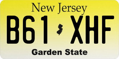 NJ license plate B61XHF