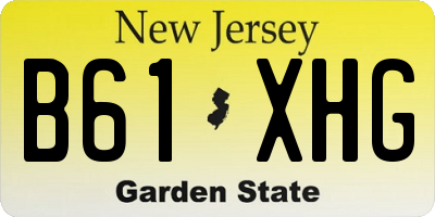 NJ license plate B61XHG