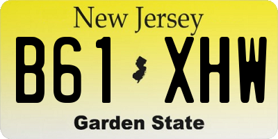 NJ license plate B61XHW