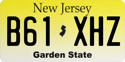 NJ license plate B61XHZ