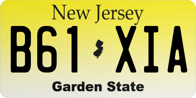 NJ license plate B61XIA