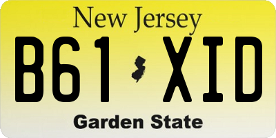 NJ license plate B61XID