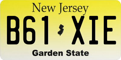NJ license plate B61XIE
