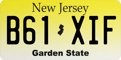 NJ license plate B61XIF
