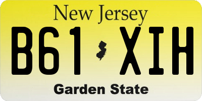 NJ license plate B61XIH