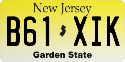 NJ license plate B61XIK