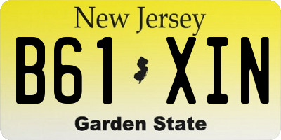 NJ license plate B61XIN