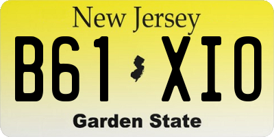 NJ license plate B61XIO