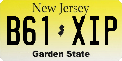 NJ license plate B61XIP