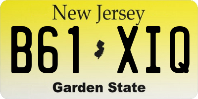 NJ license plate B61XIQ