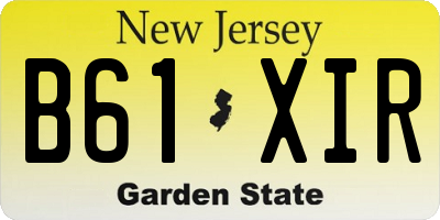 NJ license plate B61XIR