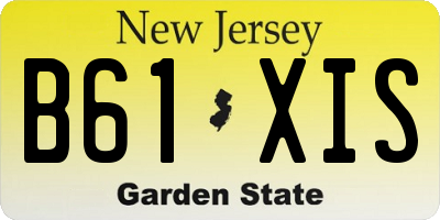 NJ license plate B61XIS