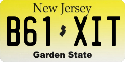NJ license plate B61XIT