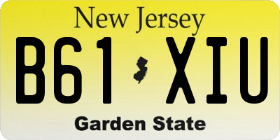 NJ license plate B61XIU