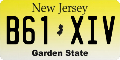 NJ license plate B61XIV