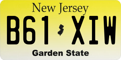 NJ license plate B61XIW