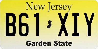 NJ license plate B61XIY