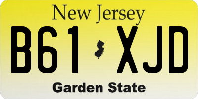 NJ license plate B61XJD