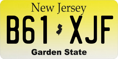 NJ license plate B61XJF