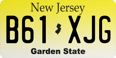 NJ license plate B61XJG