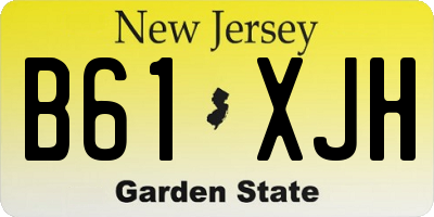 NJ license plate B61XJH