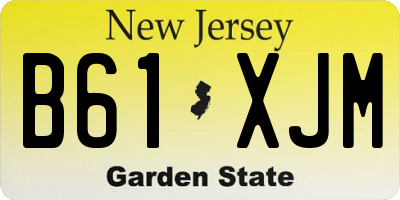 NJ license plate B61XJM