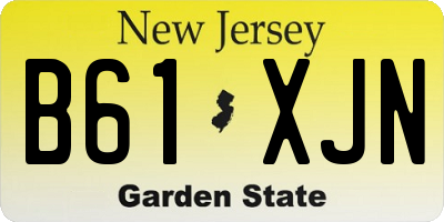 NJ license plate B61XJN