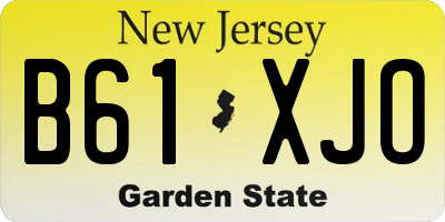 NJ license plate B61XJO