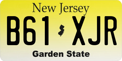NJ license plate B61XJR