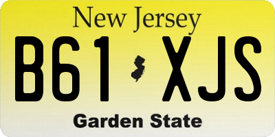 NJ license plate B61XJS