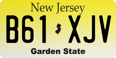 NJ license plate B61XJV