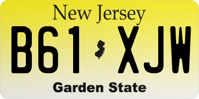NJ license plate B61XJW