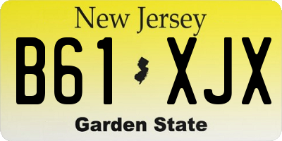NJ license plate B61XJX