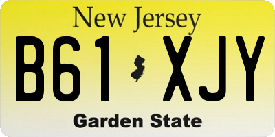 NJ license plate B61XJY