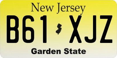 NJ license plate B61XJZ