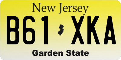 NJ license plate B61XKA
