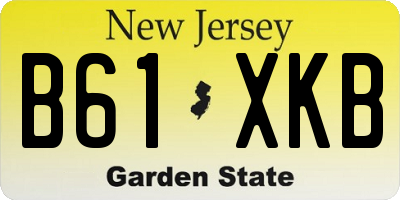 NJ license plate B61XKB